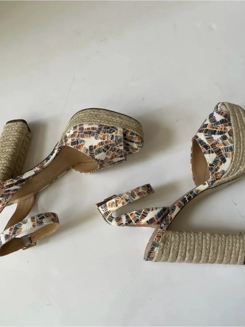 Gibson Latimer Multicolor Printed Espadrille Heels Sandals